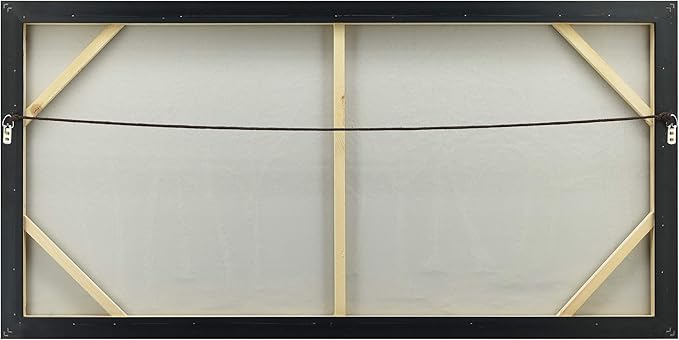 Empire Art Direct Abstract Wall Art Textured Hand Painted Canvas by Martin Edwards, Champagne Frame, 24" x 48", Solitary Field