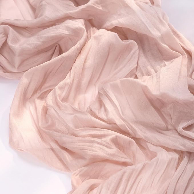 MLMC 3 Pack Pink Table Runner Dusty Pink Cheesecloth Table Runner 10ft Rustic Gauze Cheese Cloth Centerpiece Winter Decor 35x120 Inches for Wedding Bridal Baby Shower Birthday Party Decor