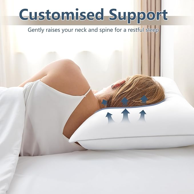 CozyLux Pillows King Size Set of 1, Hotel Quality Bed Pillows for Sleeping 1 Pack, Cooling Pillows for Side Back and Stomach Sleepers, Down Alternative Luxury Soft Supportive Fluffy Pillows (19x34)