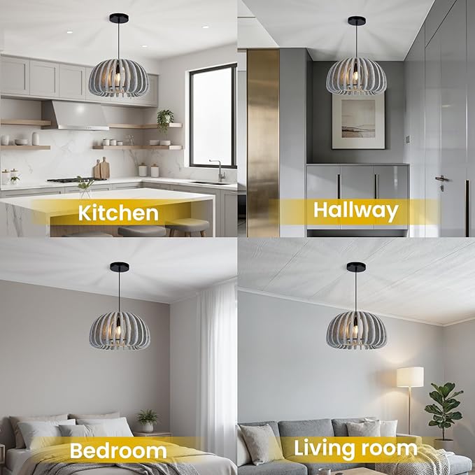 Pendant Light with Felt Lampshade, Modern Hanging Lamp Fixture, DIY Acoustic Pendant Light Chandeliers for Kitchen Island, Living Room, Dining Room, Bedroom, Office (D13.7"x7.8")