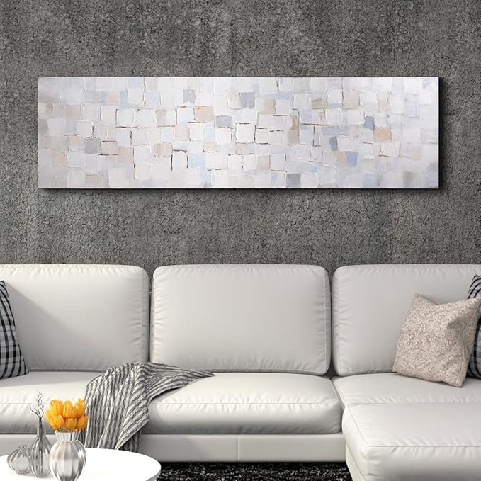 Empire Art Direct Abstract Wall Art Textured Hand Painted Canvas by Martin Edwards, Unframed, 20" x 72", Frozen Tundra