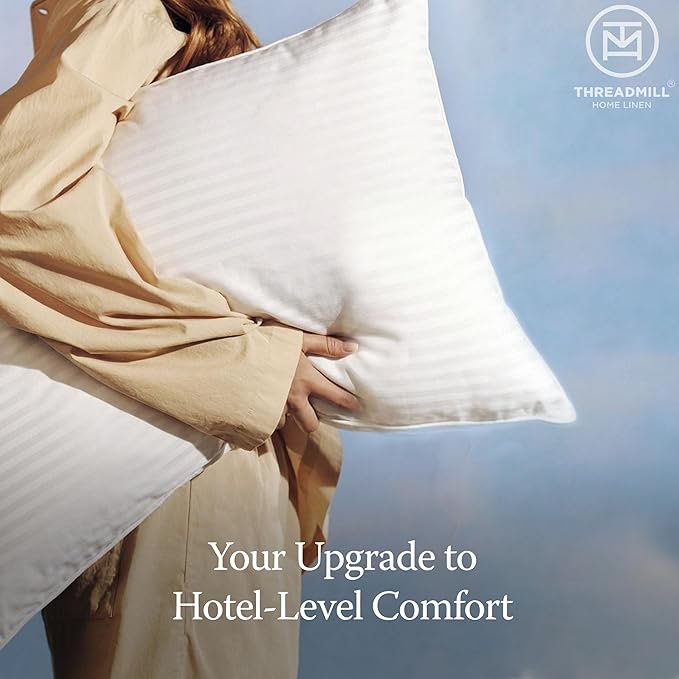 Threadmill Soft Bed Pillows King Size Set of 2 | Down Alternative Cooling Soft Pillows for Sleeping | 20 x 36 Hotel, King Size Pillows 2 Pack for Back, Stomach or Side Sleepers