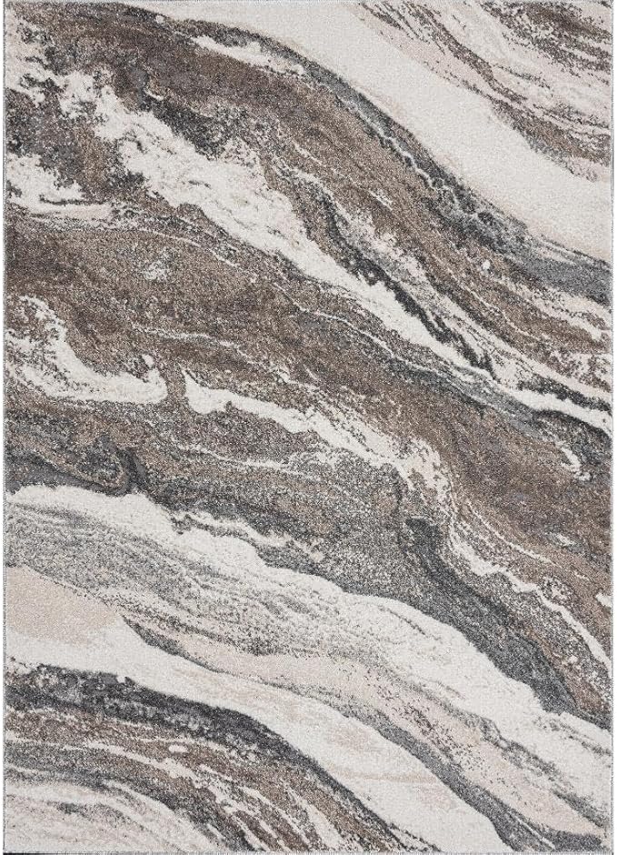 LUXE WEAVERS Lagos Collection 7983 Grey 8x10 Art Deco Area Rug