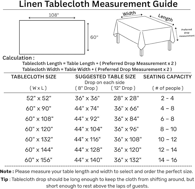Solino Home Linen Tablecloth 60 x 108 Inch - Amalfi Stripe 100% Pure Linen Grey and White Table Cloth for Rectangle Tables - Machine Washable Fabric Tablecloth for Fall, Autumn