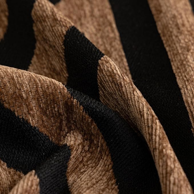 VClife Boho Couch Cover Soft Chenille Sofa Cover for Sofa Bed, 1 Piece XXL Couch Covers for 3 Cushion Couch Sofa Washable Brown Black Jacquard Pattern Sofa Protector for Living Room 71''x150''