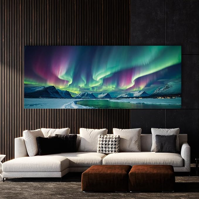 Sense Canvas Scandinavian Celestial Light 69 Canvas Art - Home Decor Wall Art Print Poster Painting Large 40x16 / 0.75"