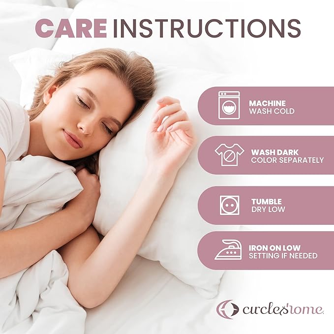 CirclesHome Pillow Protectors 8 Pack Queen Zippered - 100% Cotton Breathable Pillowcases - Protects Pillows from Dirt, Dust and Debris (Queen- Set of 8 - 20x30)