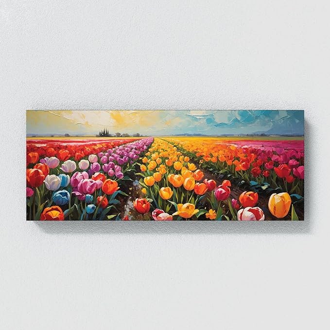 Sense Canvas Scandinavian Vibrant Fields 56 Canvas Art - Home Decor Wall Art Print Poster Painting Small 20x8 / 0.75"
