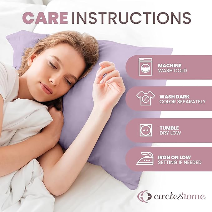 CirclesHome Pillow Protectors 4 Pack Standard Zippered - 100% Cotton Breathable Pillowcases - Protects Pillows from Dirt, Dust and Debris (Standard - Set of 4 - 20x26)