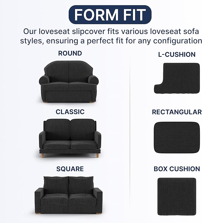 PAULATO BY GA.I.CO. Loveseat Slipcover - Oversized Chair Cover - Stretch Couch Cover - Cushion Love Seat Sofa Slipcover - 1-Piece Form Fit Washable Protector - Mille Righe Collection - Brown