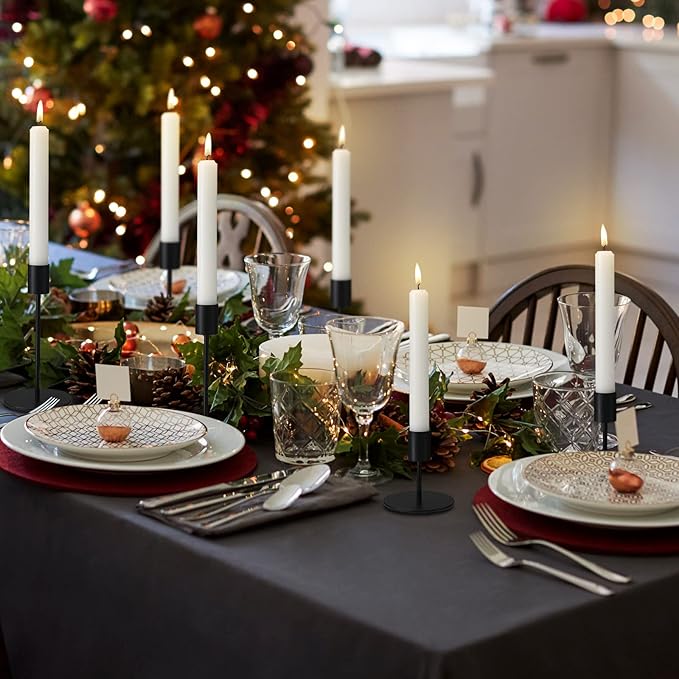 Sieral Candle Holders Bulk Taper Candlesticks Holders Set Modern Decorative Metal Candelabras for Wedding Anniversary Home Dinning Table Centerpiece Xmas Party Decor(Matte Black,36 Pcs)