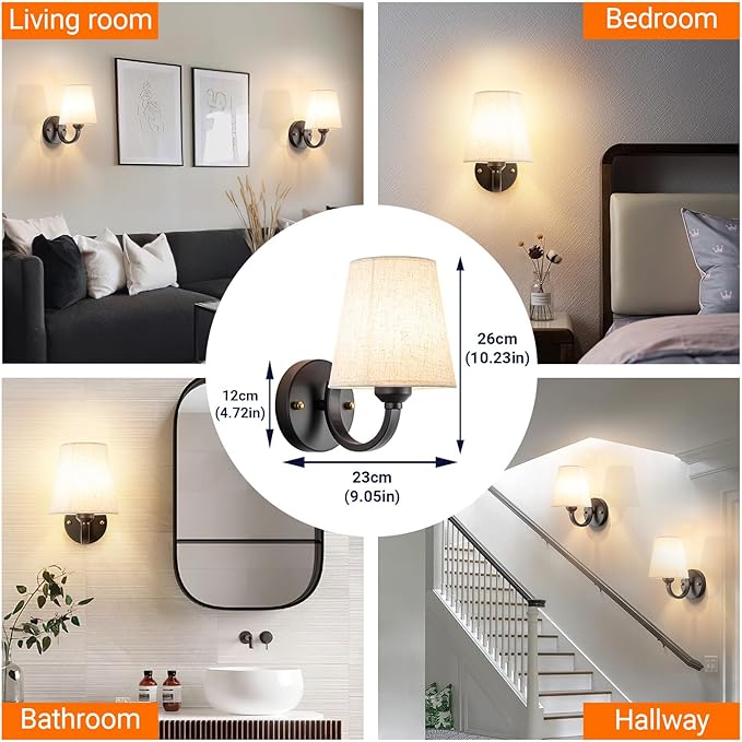 Battery Operated Wall Sconces Set of Two, Indoor Wireless Wall Mounted Lamp with 10000mAh Dimmable Bulb and Remote, RGB Colors Rechargeable Wall Light for Bedroom Living Room Decor