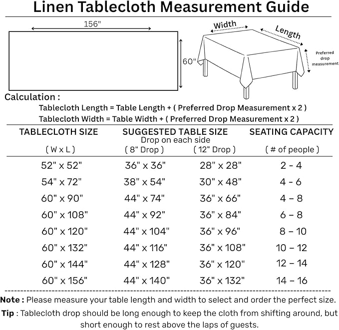 Solino Home Linen Tablecloth 60 x 156 Inch - 100% Pure Linen Chambray Olive Table Cloth for Rectangular Tables - Athena, Machine Washable Cloth Tablecloth for Fall, Autumn, Thanksgiving