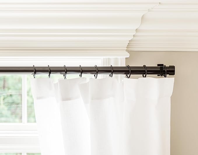 BlastHome® Luxury Curtain Rings - Premium Metal with Quiet, Smooth Nylon Inserts - Pinhooks and Clips Included - 1 1/2" Inside Diameter - 9 Rings for One Standard Curtain - Tuxedo Black