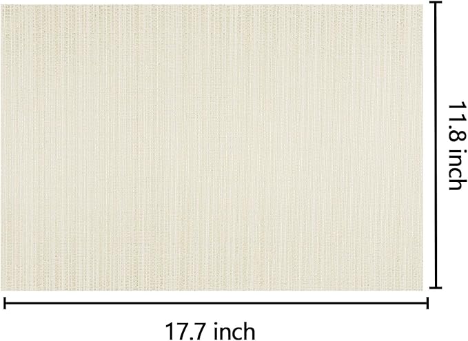 AHHFSMEI Placemats for Dining Table Set of 6 Woven Vinyl Plastic Place Mats Non-Slip Heat Insulation Stain Resistant Table Mats Washable Easy Clean Placemats (Multi Beige)