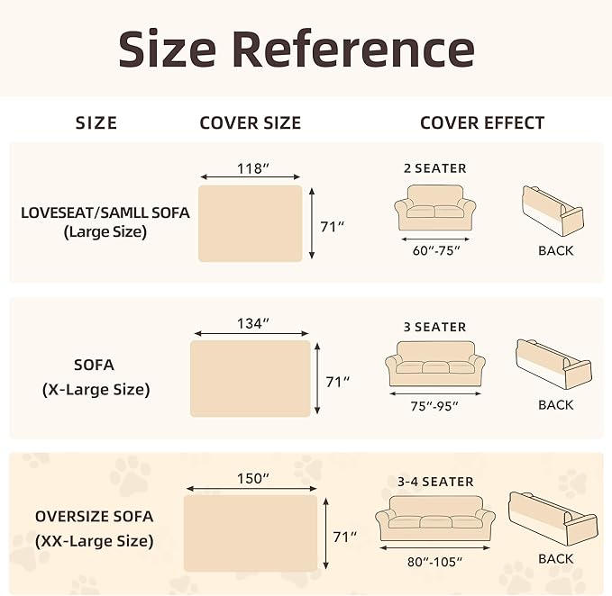 Couch Cover for 3-4 Cushion Couch Sofa Cover Water Resistant Couch Covers for Sofa, Sofa Covers Washable Pet Couch Covers, Sofa Slipcover Non-Slip L Shape Couch Cover, 71''x150'', Grey