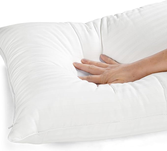 EverSnug Adjustable Layer Luxury Set of 2 Pillows for Side, Front & Back Sleepers, Cooling Hotel Pillows with 3 Layers, Goose Feather Pillow for Sleeping, Neck & Back Support (Queen)