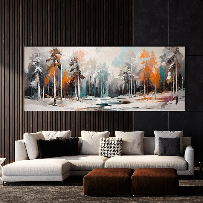 Sense Canvas Scandinavian Frost 100 Canvas Art - Home Decor Wall Art Print Poster Painting Small 20x8 / 1.5"