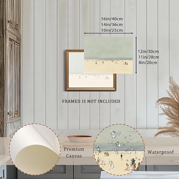 XOCUUI Vintage Wall Decor Ocean Art - 11x14 French Country Coastal Wall Art, Seascape Nautical Pictures Sailing Boat Artwork, Beach Landscape Prints Vintage Coastal Decor for Bedroom (UNFRAMED)