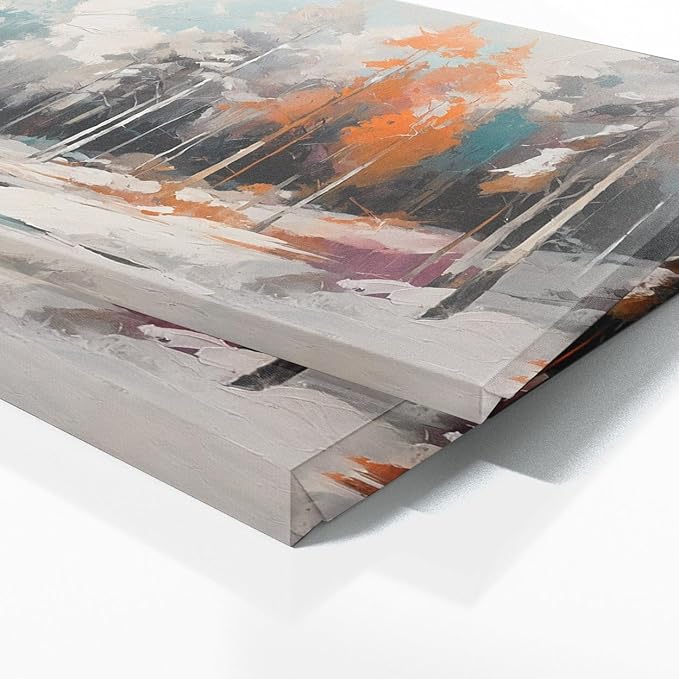 Sense Canvas Scandinavian Frost 100 Canvas Art - Home Decor Wall Art Print Poster Painting Small 20x8 / 0.75"