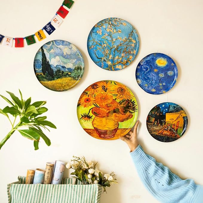 RITUALISTIC Van Gogh Wall Plates- Set of 5 |Home Decor | Painting | Divine | Intricate Designs |Christmas gifts