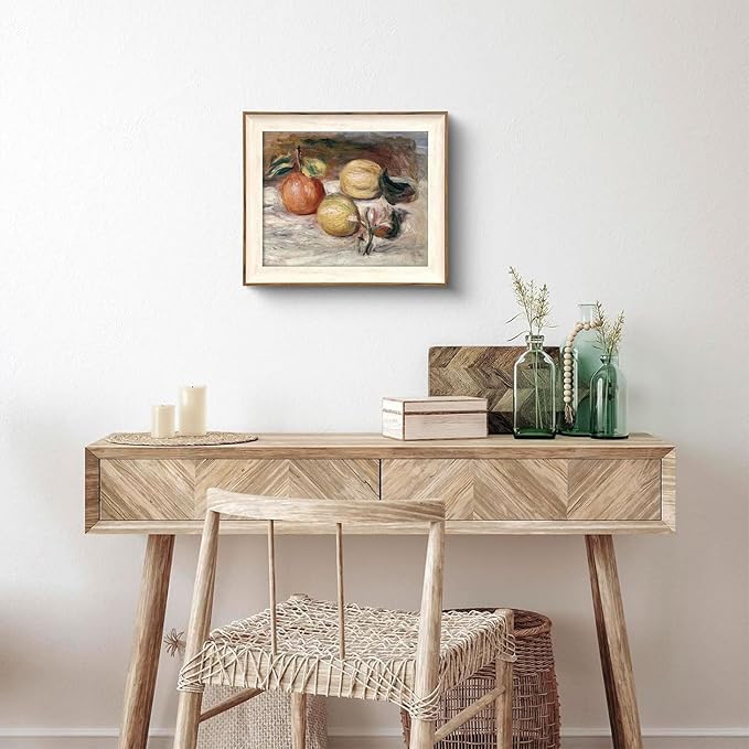 XOCUUI Vintage Still Life Wall Art, Fruit Pictures Farmhouse Home Decor, 8x10in No Frame Classical Farmhouse Fruit Lemons Orange Oil Paintings for Living Room, Kitchen, Dining Decor