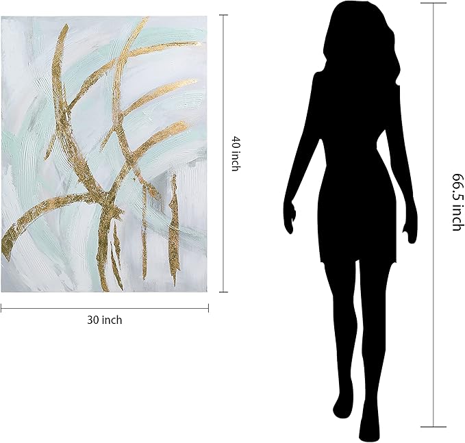 Empire Art Direct Abstract Wall Art Textured Hand Painted Canvas by Martin Edwards, Unframed, 40" x 30", Golden Streaks