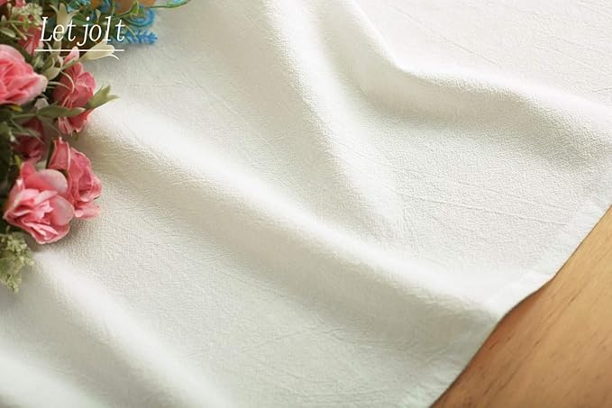 Letjolt White Table Runner 108 Inches Rustic Table Runner Cotton Plain Table Decor