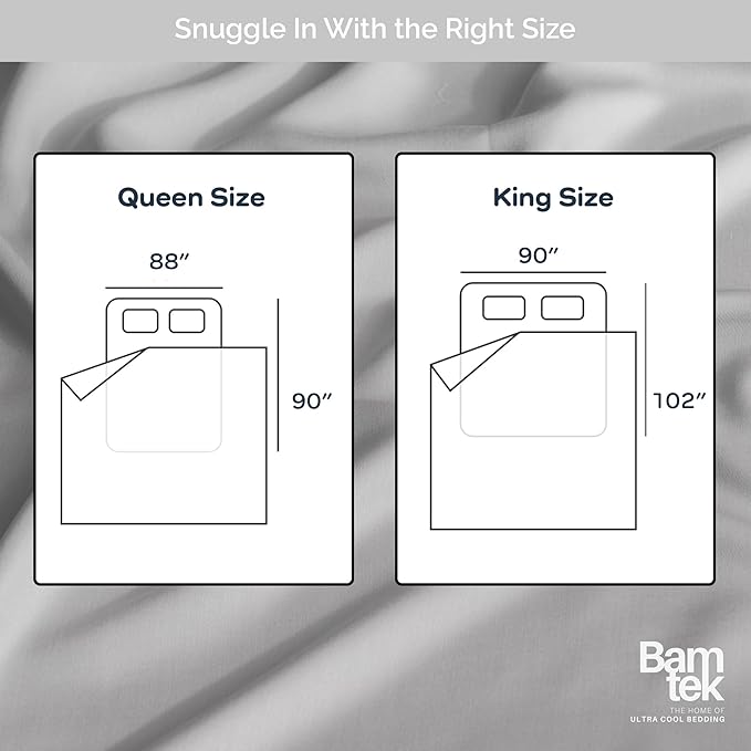 Duvet Cover Set - 100% Viscose Derived from Bamboo Duvet Cover King Size, 3 PC Luxury Cooling Duvet Cover for Hot Sleepers, Buttery Soft Comforter Cover & 2 PC King Pillowcases, Gray Mist