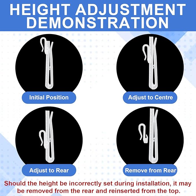 80 Pcs Plastic Curtain Hooks Adjustable Pinch Pleat Hook Ratchet Mechanism Pinch Pleat Design Drapes Clips for Drapes Window Door and Shower Curtains