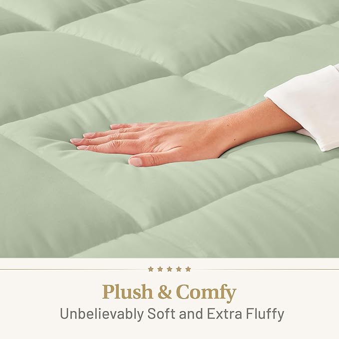 King Down Alternative Comforter Luxury Fluffy Plush Premium Duvet Insert Thick Comforter All Season Breathable Hotel Comforter Oversized Queen/King 104 x 86 - Sage Green