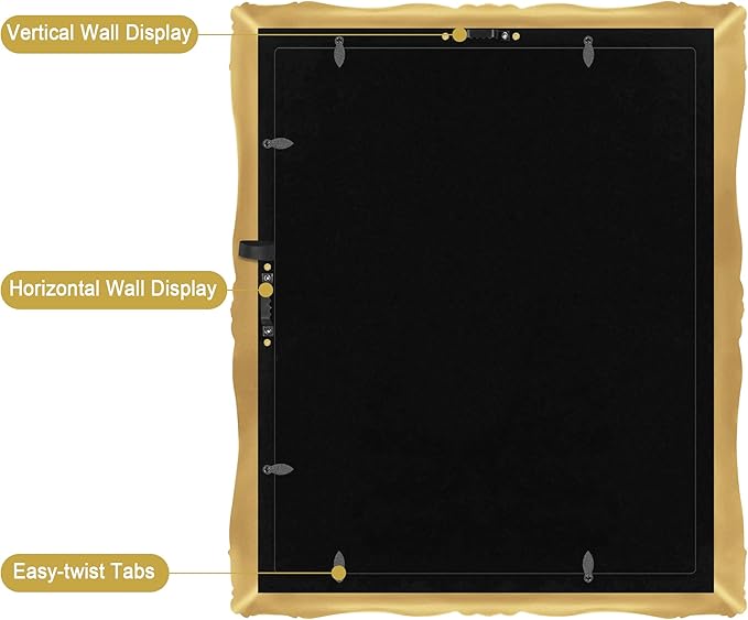 11x14 Picture Frame Gold Vintage Antique Frames 11x14 or Matted to 8x10 Photo Ornate Baroque Bronze for Wall Display