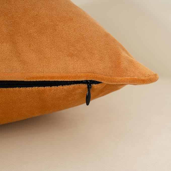 Yangest Orange Yellow Throw Pillow Cover Velvet Cushion Cover Branches Rectangular Pillowcase for Sofa Couch Bedroom Living Room, 12x20 Inch