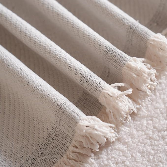 White Couch Cover - Soft Chenille Boho Herringbone Textured Sofa Throw Cover for Pets, Kids (Ivory White, XX-Large, 71" x 150")