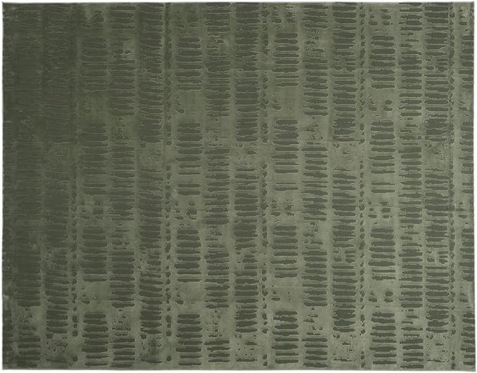 Revival Rugs Shell 7'10"x10' Washable Area Rug for Living Room Bedroom - 100% Recycled Oeko-TEX Certified, Medium Pile, Green