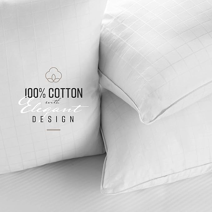 Sobel Westex Sobella Queen Size Bed Pillow | Side Sleeper Pillow for Adults | 300TC, 100% Cotton Case | Soft, Machine Washable Hotel Quality Pillow for Sleeping | 20 X 30