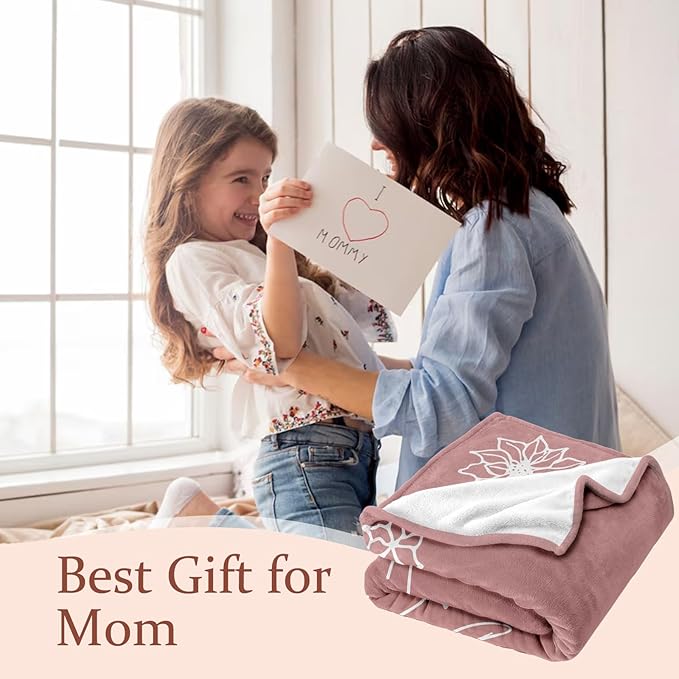 Ships Next Day, Personalized Christmas Birthday Blanket Gifts for Women, Custom Blanket with Name and Birth Month Flowers, Personalized Blankets for Adults, Throw Blanket for Mom Grandma
