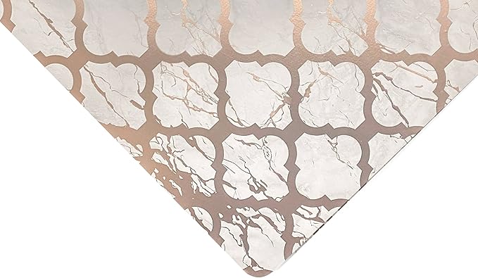Placemats Dining Table Place Mats, Kitchen Mat Placemats Table Decor Placemats for Kitchen Table Washable Heat Resistant Dining Table Non Slip Set of 2 Marble Square 15 X 15 in Trellis Rose Gold