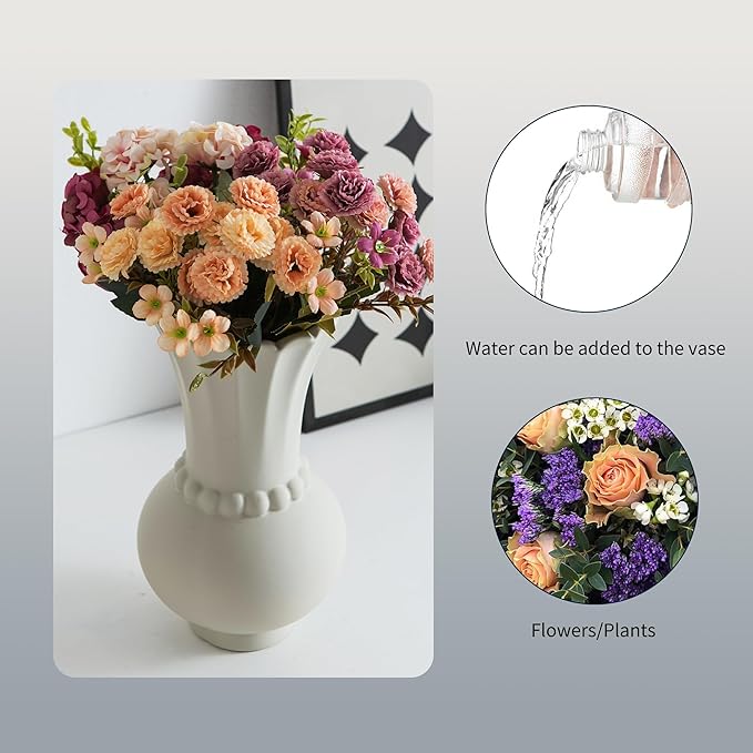 Modern Ceramic Vase - Grey, Perfect for Pampas Grass, Dried Flowers, Centerpieces