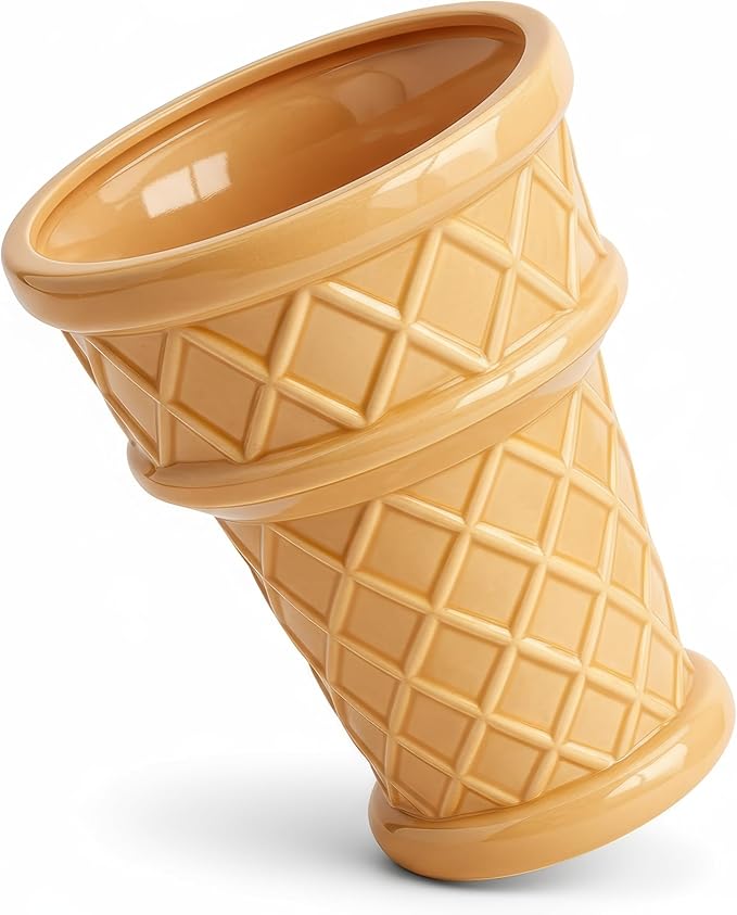 Giant Ice Cream Cone Flower - Large Planter 12' Tall Quirky Home Decor - Indoor Outdoor Planter for Ice Cream Cone Decor Lovers - Retro Decor - Unique Finds (Giant Size)