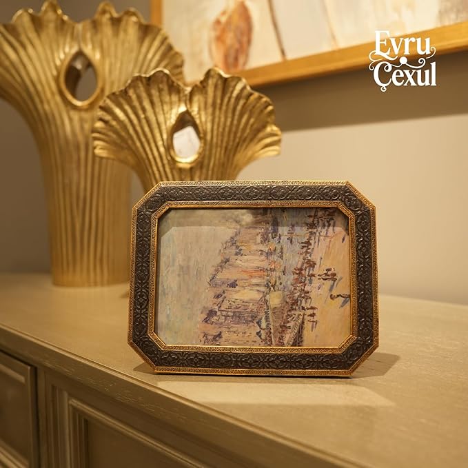5x7 Vintage Picture Frames - 5 x 7 Picture Frame Antique, Ornate Antique Bronze Gold Frames 5 x 7, Small 5x7 Picture Frame Wall Hanging For Home Decor