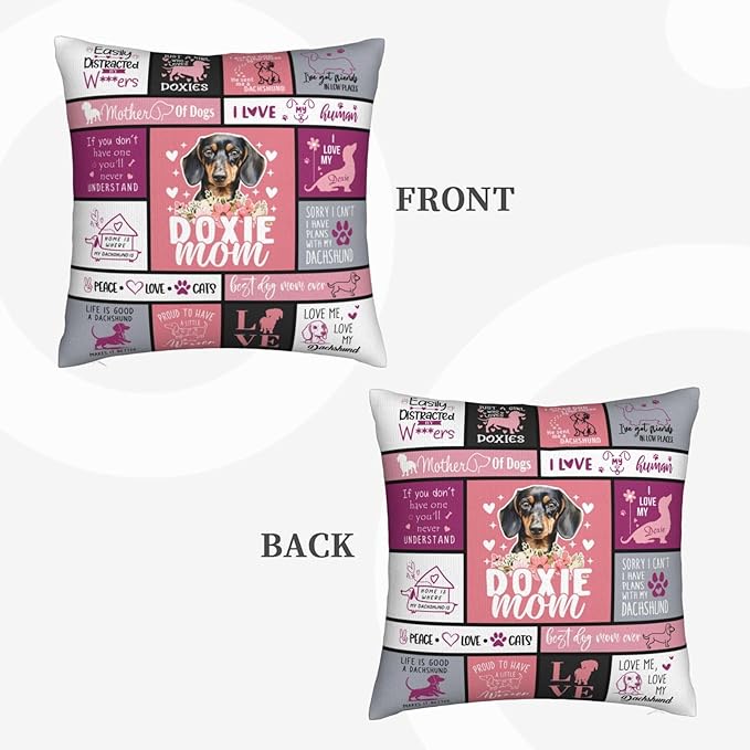 Christmas Dachshund Gifts for Women, Dachshund Gifts for Dachshunds Lover, Dachshunds Mom Gift for Christmas, Xmas Doxie Gift for Women, Dog Mom Present for Doxie Lover Throw Pillow Cover 18x18