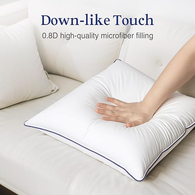 puredown® 26x26 Pillow Inserts Set of 2, Overfilled Down Alternative Euro Pillow Inserts with 100% Cotton Cover, Plush Fluffy Decorative Throw Pillows for Couch, Sofa, Bed and Home Decor