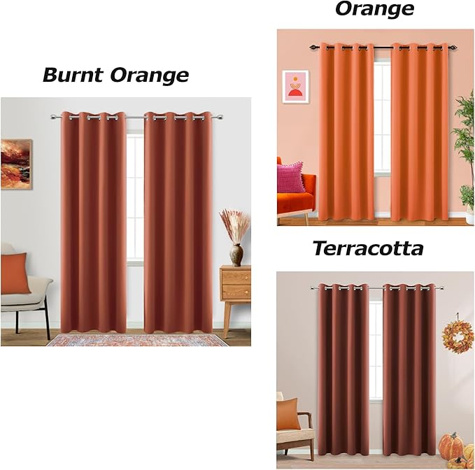 Thermal Curtains for Winter Insulated,96 Inches Long Autumn Fall Bohemian Blackout Hippie Curtains for Bedroom Living Room Dining Room 2 Panel Set