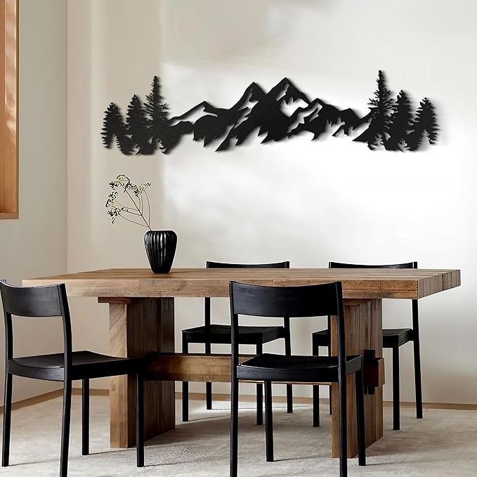 Royxen Metal Mountain Wall Art 71 Inch /54 Inch Long, Mountain Wall Decor, Mountain Art Wall Hangings for Living Room, Bedroom (54 x 13 Inches)