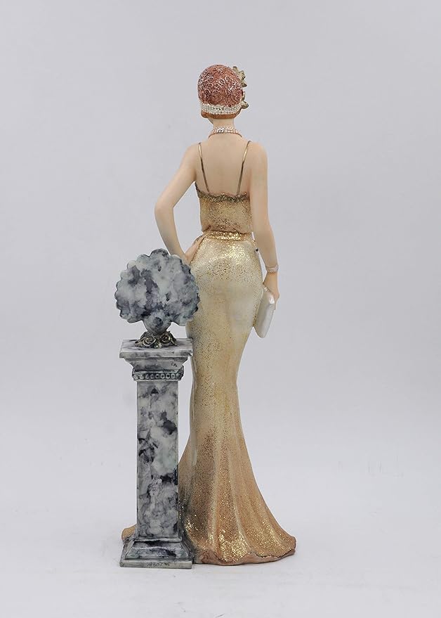 Comfy Hour Glamour Elegance Victorian Style Lady Collection Luxury Standing Lady Resin Art Figurine,13-inch Height