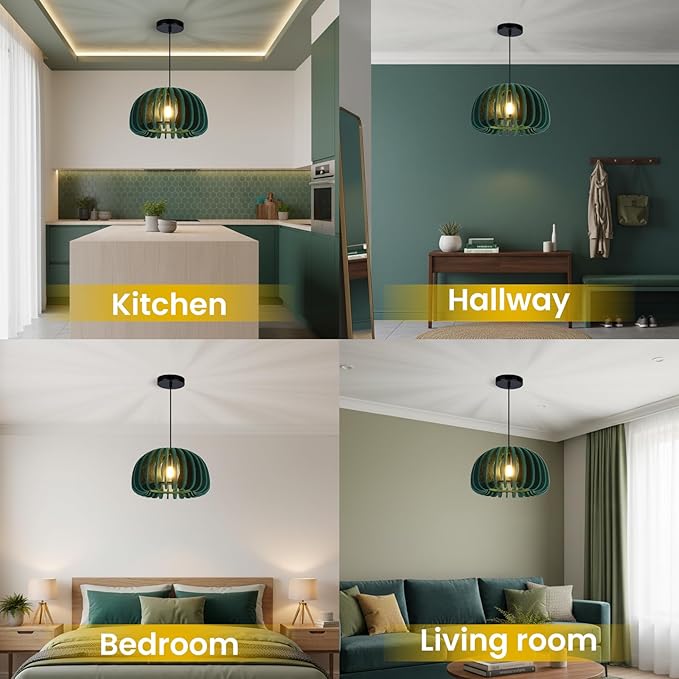 Pendant Light with Felt Lampshade, Modern Hanging Lamp Fixture, DIY Acoustic Pendant Light Chandeliers for Kitchen Island, Living Room, Dining Room, Bedroom, Office (D13.7"x7.8")