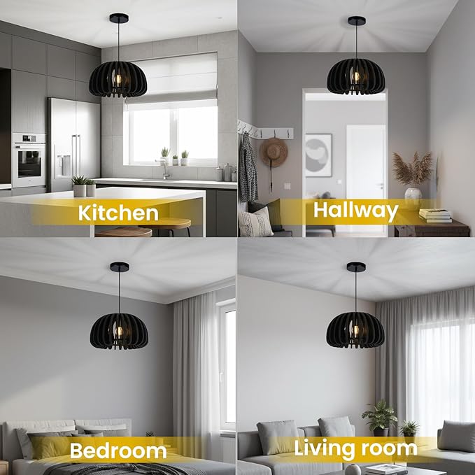 Pendant Light with Felt Lampshade, Modern Hanging Lamp Fixture, DIY Acoustic Pendant Light Chandeliers for Kitchen Island, Living Room, Dining Room, Bedroom, Office (D13.7"x7.8")