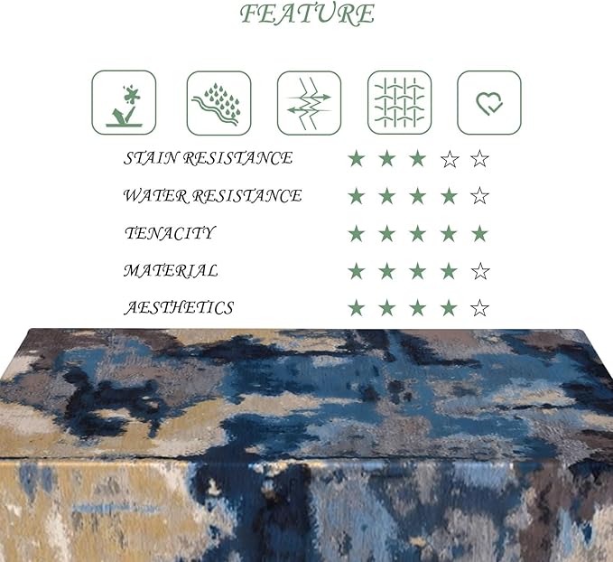 54x70 Inch Abstract Art Rectangular Tablecloth Ombre Grunge Camouflage Table Cloth Waterproof Durable Table Cover for Kitchen Home Picnic Interior Decor
