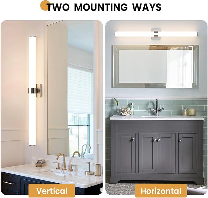 Bathroom Vanity Light Fixtures - 39 Inch Brushed Nickel Bathroom Lights Over Mirror, 36W 3000K Dimmable LED Vanity Light Bar Modern Wall Sconce Light for Mirror Living Room Gallery Hallway